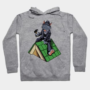 Cartoon wolf as roofer Hoodie